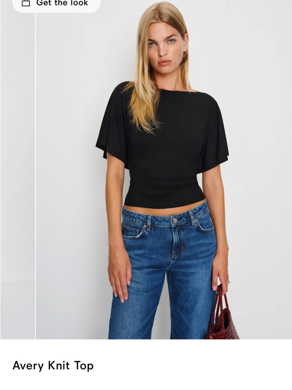 NWT Reformation Avery Knit Top - Black